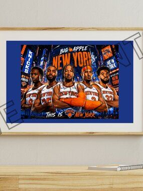 New York Knicks Poster Print 17x11 Unframed Wall Art NBA Basketball Decor
